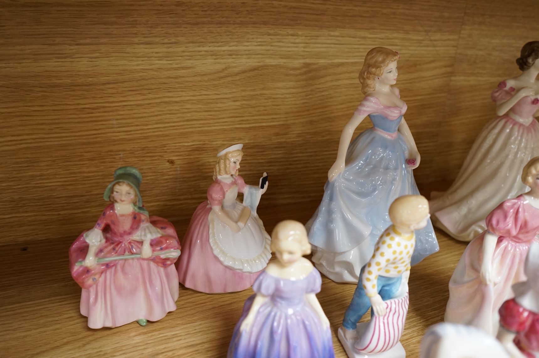 A collection of Royal Doulton figures to include Treasure Island, The Land of Nod, Hope, Bo Peep, Marie, etc, largest 22cm high